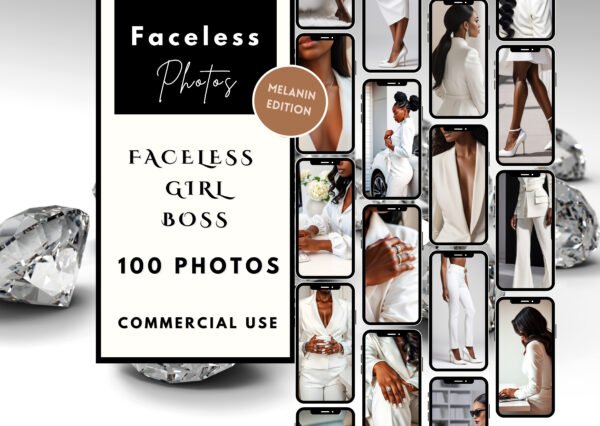 Faceless Girl Boss Photos- White - Image 5