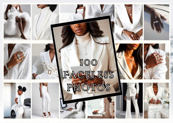 Faceless Girl Boss Photos- White - Image 3